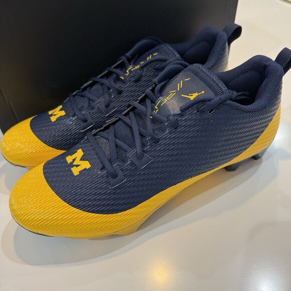 Air Jordan Vapor Edge Speed 2 Michigan Wolverines Cleats PE FJ5724-407 Size 14